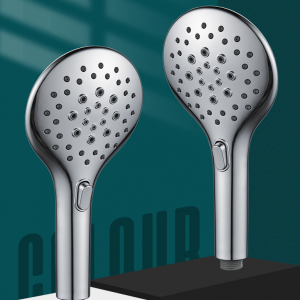 3F8858 Three Function Modern Design ABS Chromed Handheld shower head with button Switch for Bathroom