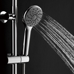 HL-3112 Brass multi Function Chromed Long Shower Column Set including rain shower ,handheld shower for Bathroom