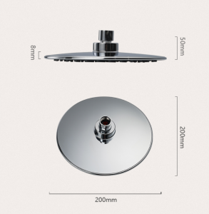 1F162   8 Inch High pressure Plastic  Chromed Round Rain Shower head For Bathroom