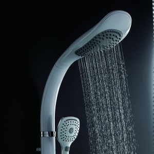 HL-2475W HUALE Aluminium White Multi Function Shower Panel Two function rain shower ,spray modern rain shower head with Mixer for bathroom