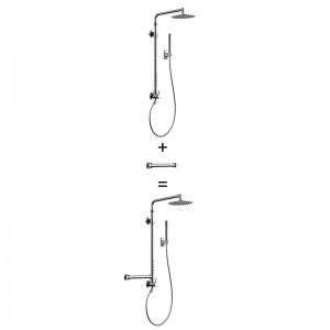 HL-3153 Stainless Steel 304 multi Function Chromed Shower Column Set including rain shower ,handheld shower and grab bar for Bathroom