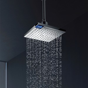 3F169 New Design 3 function Sensor Rain Shower Head timing and water temperature screen for Bathroom