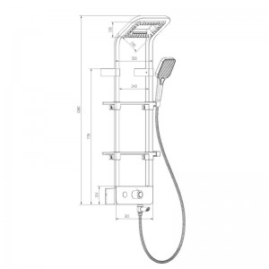 HL-2492 HUALE New Design Wall Mounted Shower Panel with modern rain shower head and Hydro-Powered Temperature Display for bathroom