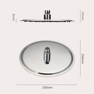 HL6307 10 inch Round Single Setting 304 Stainless Steel High Pressure Soft Spray Rain Shower Head for Bathroom