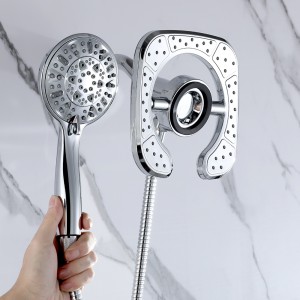 ZM8189 Magnetic Auto-Switch Dual Shower Head with handheld Spray Shower head Kit for Bathroom