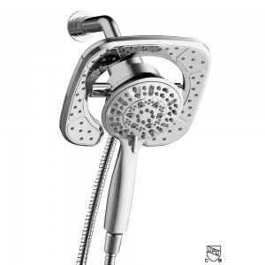 ZM8189 Magnetic Auto-Switch Dual Shower Head with handheld Spray Shower head Kit for Bathroom