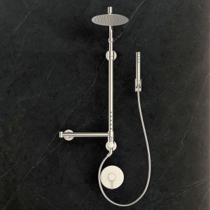 HL-3153 Stainless Steel 304 multi Function Chromed Shower Column Set including rain shower ,handheld shower and grab bar for Bathroom