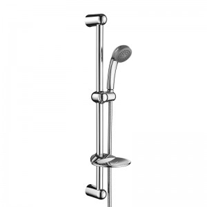 1F1058-6 26 inch Brass Shower Slider Bar Set with single function handheld shower and 60inch shower hose
