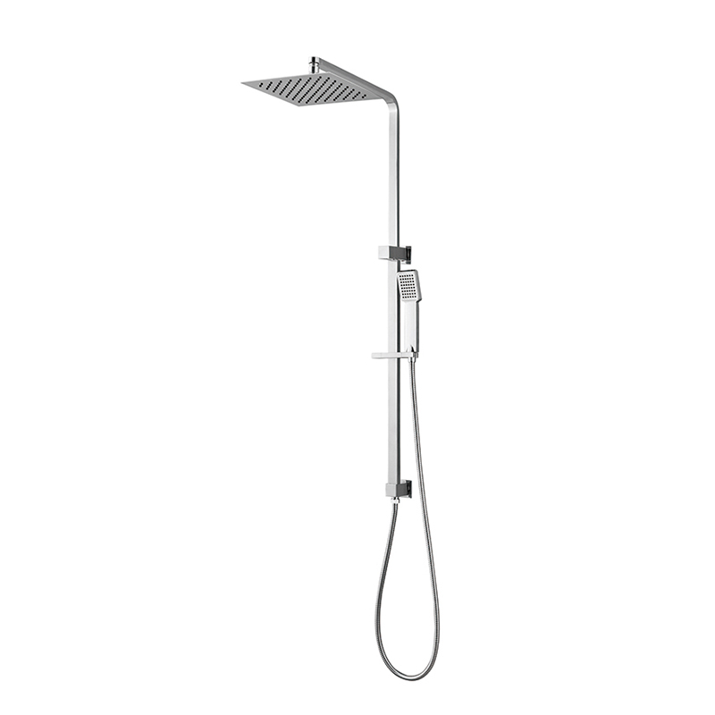 HL-3133 multi Function Chromed Square Shower Column Set in cooper material including rain shower, handheld shower for Bathroom