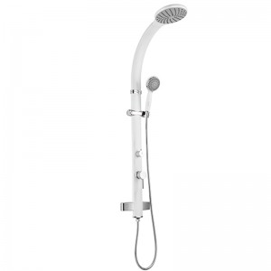 HL-2421W HUALE Aluminium wall mounted shower panel White Multi Function Shower Panel for Bathroom