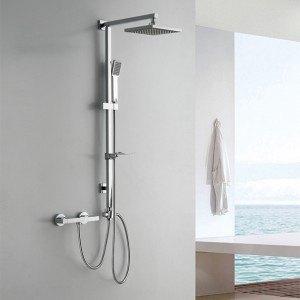 HL-3114 Stainless Steel multi Function Chromed square Shower Column Set including rain shower ,handheld shower for Bathroom