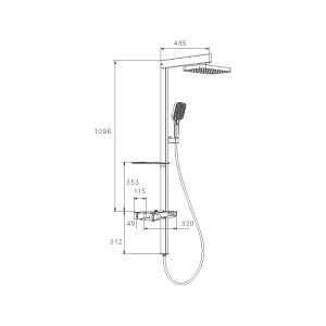 HL-2493B Wall mounted tree style shower panel system with rain shower head ,handheld shower and thermostatic mixer for bathroom