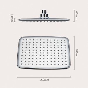 1F652 Luxury High Pressure ABS Chromed Rectangle Rain Shower head For Bathroom