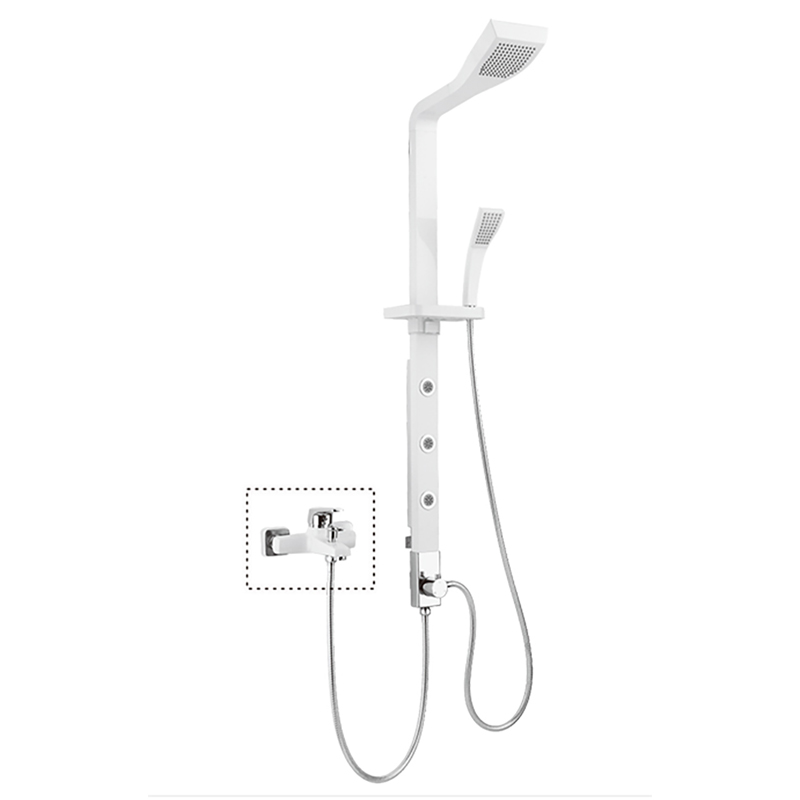 HL-2418B Black Wall mounted Al Shower Panel including Rainfall Waterfall Massage Jets Hand Shower for Home Hotel Resort