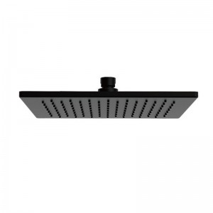 HL6309 Reinforced 10″ Matte Black Stainless Steel Flow Fixed Rainfall Square Shower Head TOP Sprayer