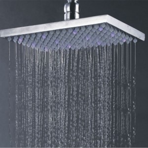 HL641 LED Brass Square Over Head Shower Head For Bathroom