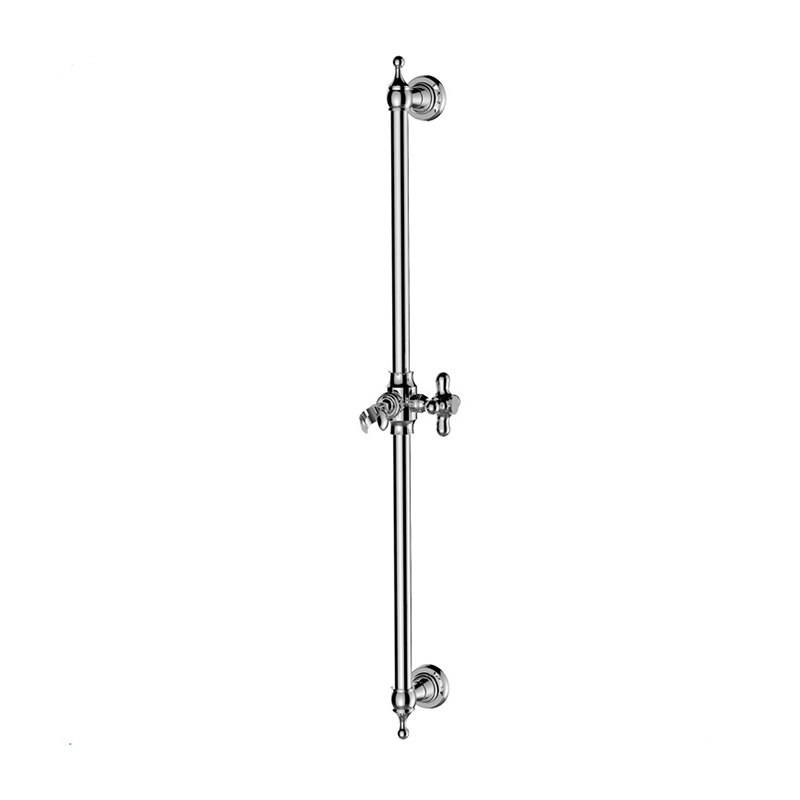 SR-1G Vintage Style Wall Mounted Brass Round Shower Slider Bar With Adjustable Handheld Shower Head Holder For Bathroom