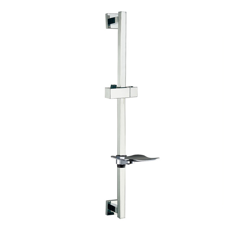 SR-4D/SR-4DWM 27.6 Inch Brass Square Designed Shower Slider Bar With Adjustable Shower Bracket ,Surface Chromed
