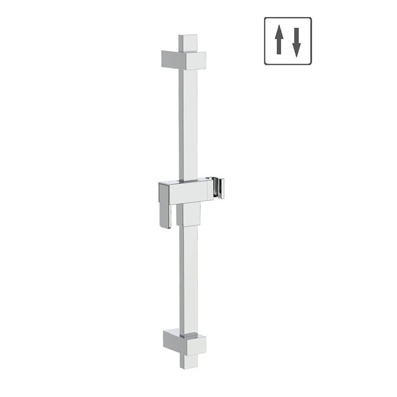 SR-23-1 24 Inch Stainless Steel Square Chromed Shower Slider Bar With Adjustable Handheld Shower Shower Bracket