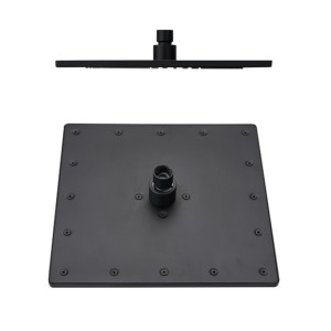 HL6309 Reinforced 10″ Matte Black Stainless Steel Flow Fixed Rainfall Square Shower Head TOP Sprayer