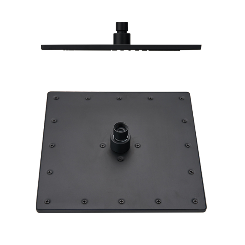 HL6309 Reinforced 10″ Matte Black Stainless Steel Flow Fixed Rainfall Square Shower Head TOP Sprayer