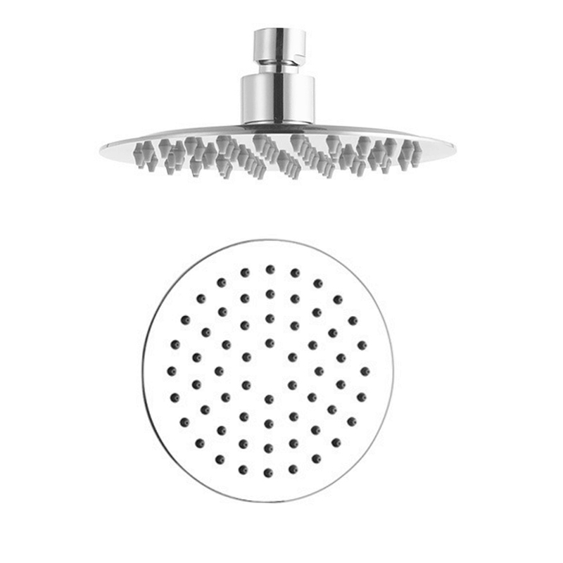 HL6415 6 inch Wall mounted Single Function 304 Stainless Steel Ultra-thin High Pressure Rain Shower Head in round shape for Bathroom