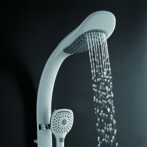 HL-2475W HUALE Aluminium White Multi Function Shower Panel Two function rain shower ,spray modern rain shower head with Mixer for bathroom