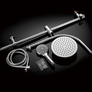 HL-3112 Brass multi Function Chromed Long Shower Column Set including rain shower ,handheld shower for Bathroom