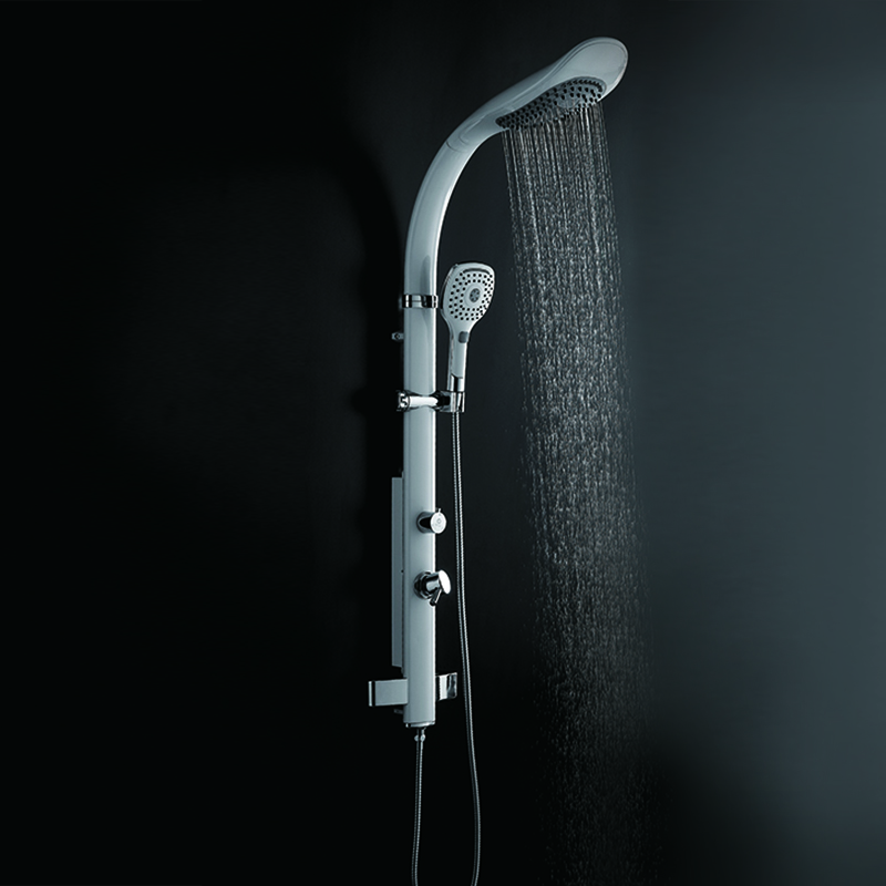 HL-2475W HUALE Aluminium White Multi Function Shower Panel Two function rain shower ,spray modern rain shower head with Mixer for bathroom