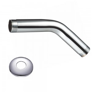 900B Shower Arm with Flange Wall Mount Replacement Angle Shower Head Arm Wall-Mounted For Fixed Shower Head & Handheld Showerhead 6 Inches Chrome