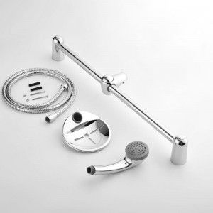 1F1058-6 26 inch Brass Shower Slider Bar Set with single function handheld shower and 60inch shower hose