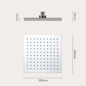 HL670   8 inch High Pressure ABS Chromed Square Rain Shower head For Bathroom