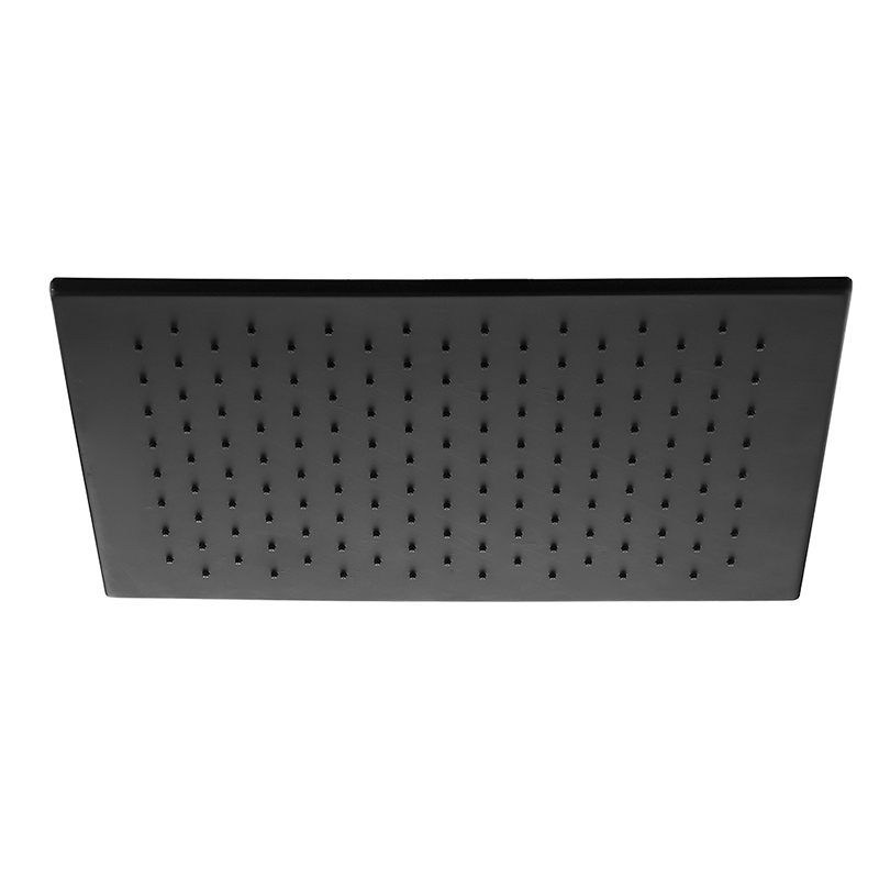 HL6306B 16 inch Big Size Matte Black Square Single Setting 304 Stainless Steel High Pressure Soft Spray Rain Shower Head for Bathroom