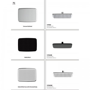 1F652 Luxury High Pressure ABS Chromed Rectangle Rain Shower head For Bathroom
