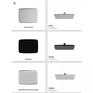 1F652 Luxury High Pressure ABS Chromed Rectangle Overhead Shower head For Bathroom