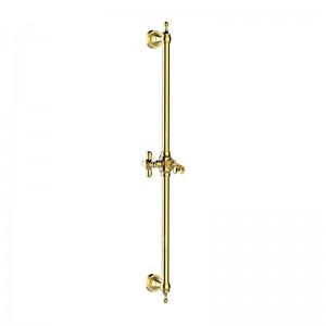 SR-1G Vintage Style Wall Mounted Brass Round Shower Slider Bar With Adjustable Handheld Shower Head Holder For Bathroom
